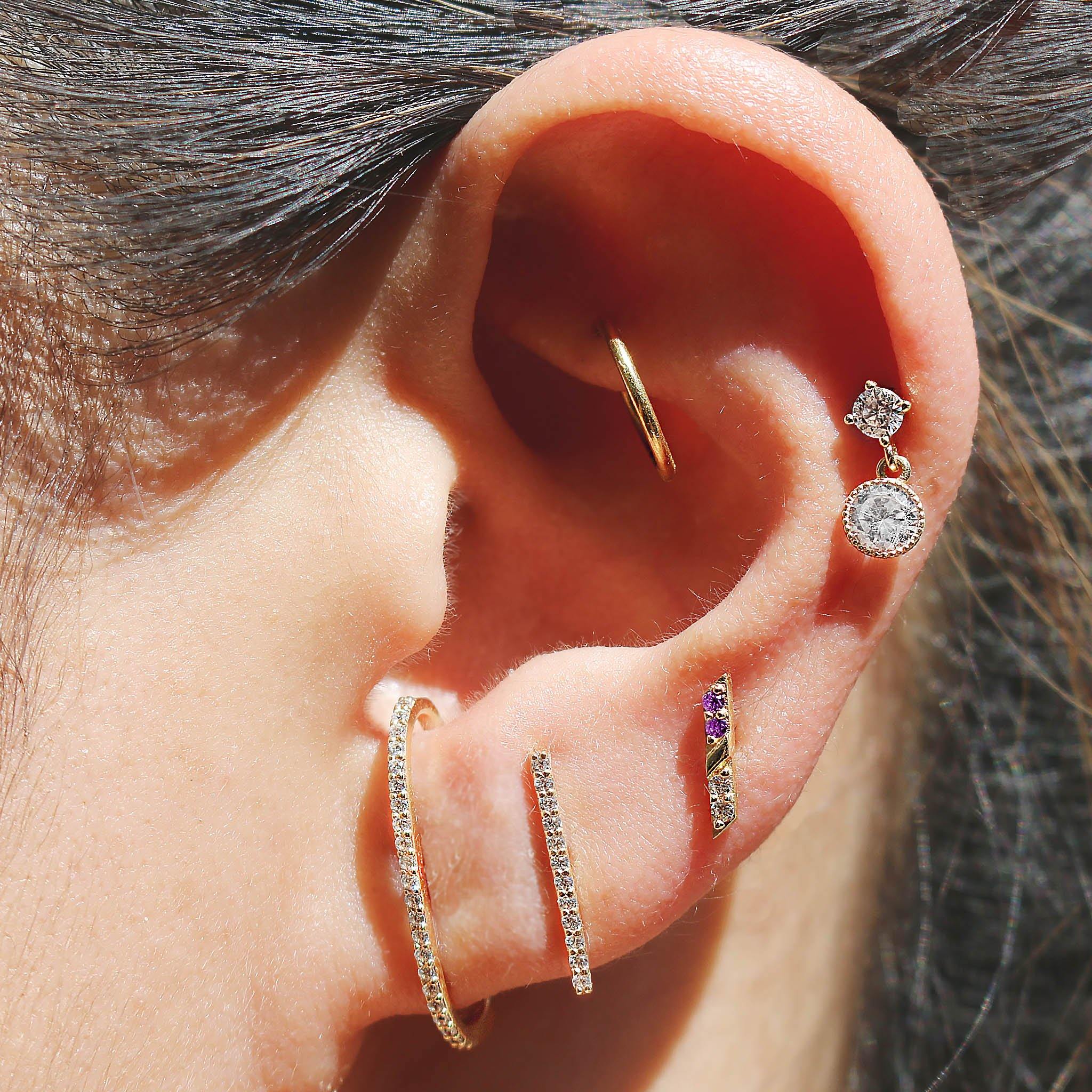 Sara Earrings - White/ Purple - ARI GISELLE FINE JEWELS